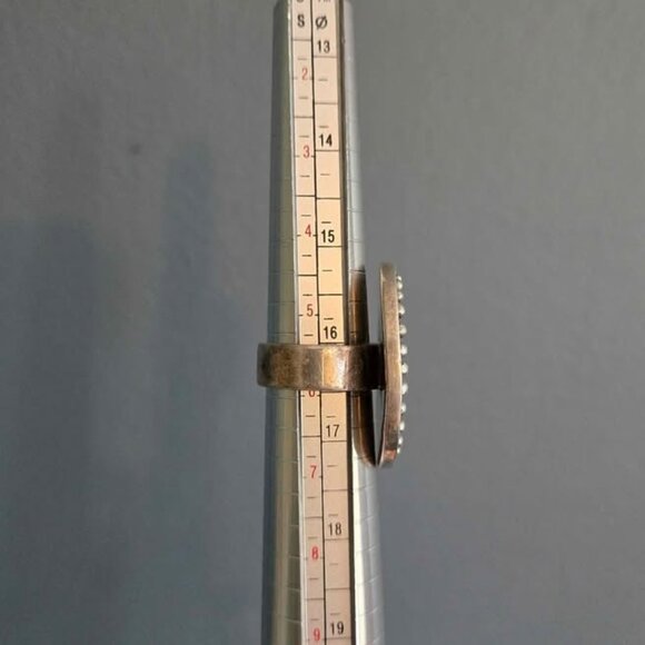 Large Sterling Silver Filigree Ring Southwestern Boho Style Heavy Solid Silver - Picture 10 of 10